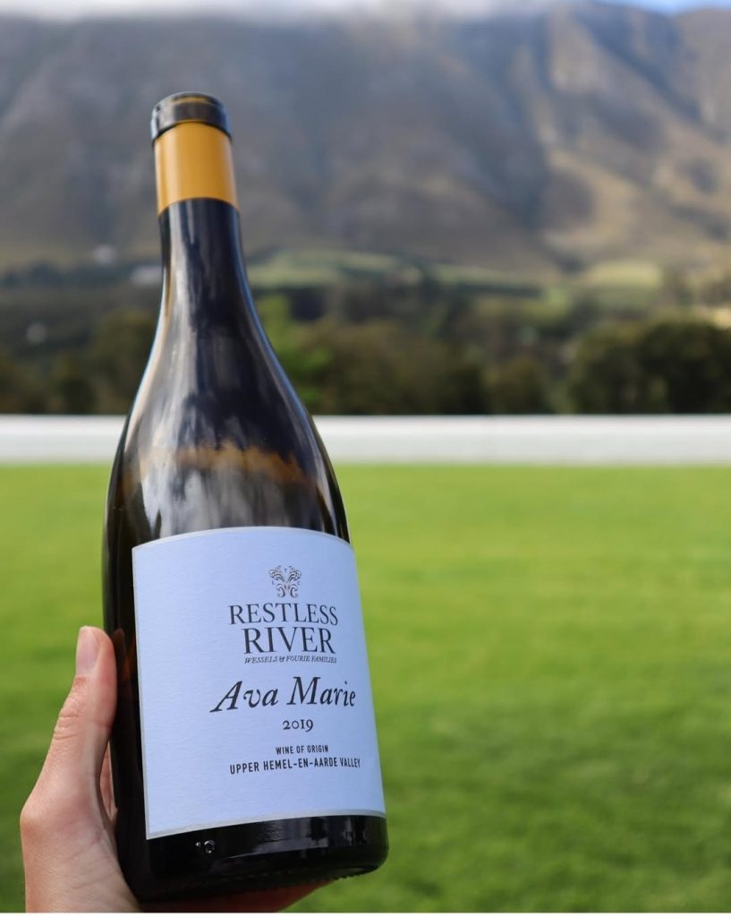 A bottle of Ava Marie wine from Restless River winery, Johannesburg, South Africa - The Curated Table